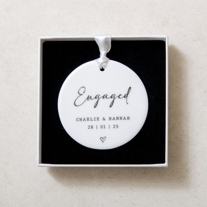 NEW! Personalised engagement keepsake ornament