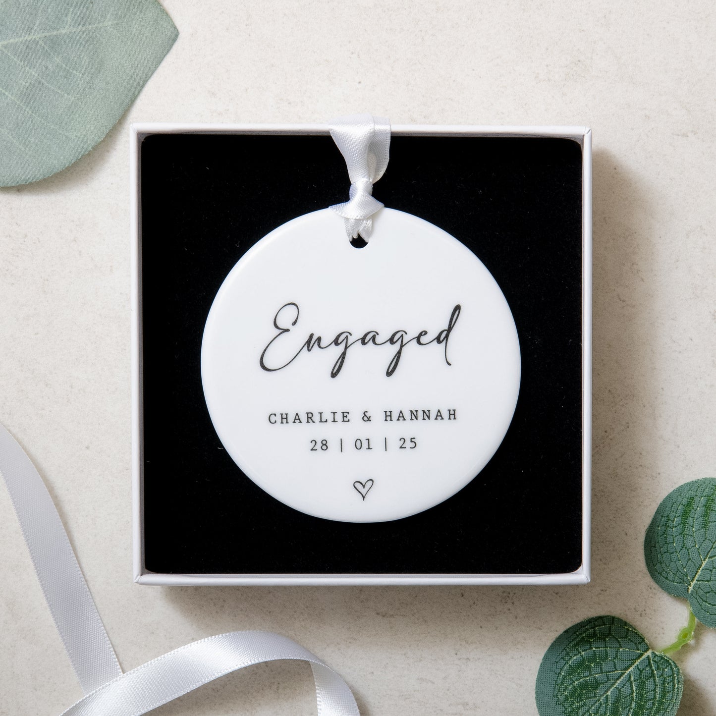 NEW! Personalised engagement keepsake ornament