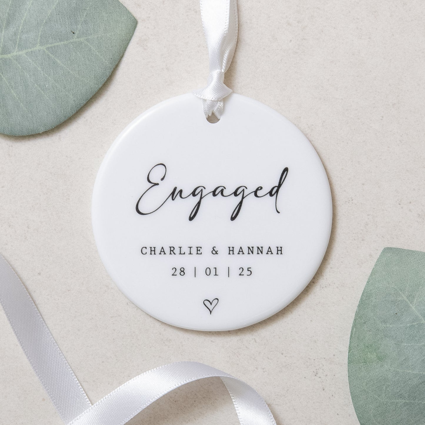 NEW! Personalised engagement keepsake ornament