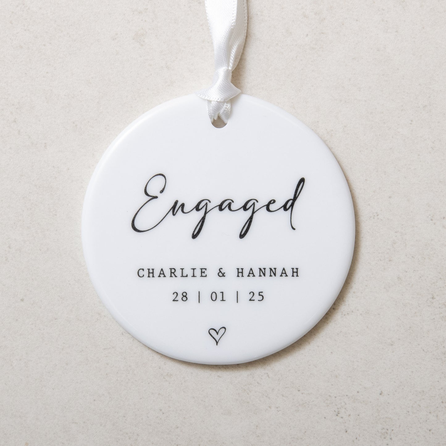 NEW! Personalised engagement keepsake ornament