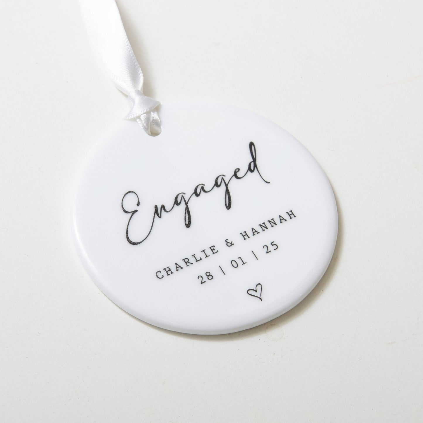 NEW! Personalised engagement keepsake ornament