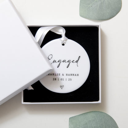 NEW! Personalised engagement keepsake ornament