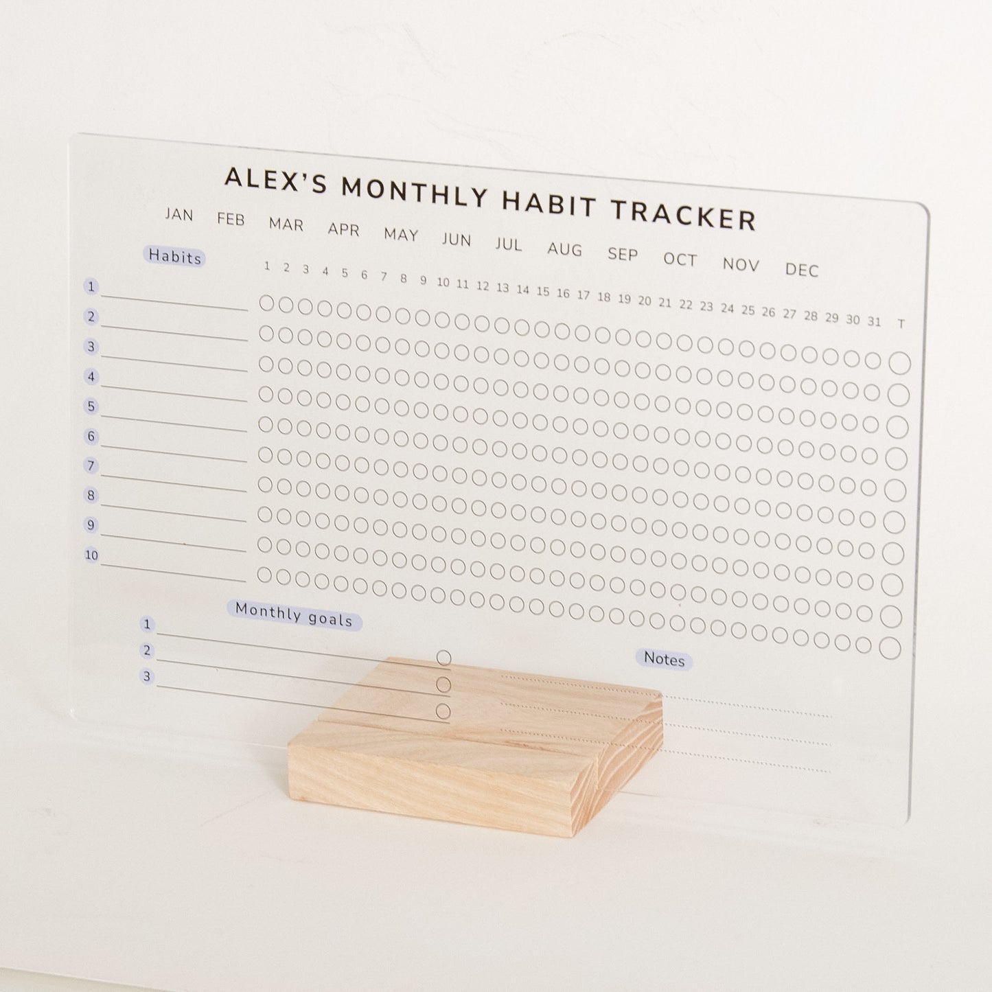 NEW! Monthly habit tracker acrylic sign