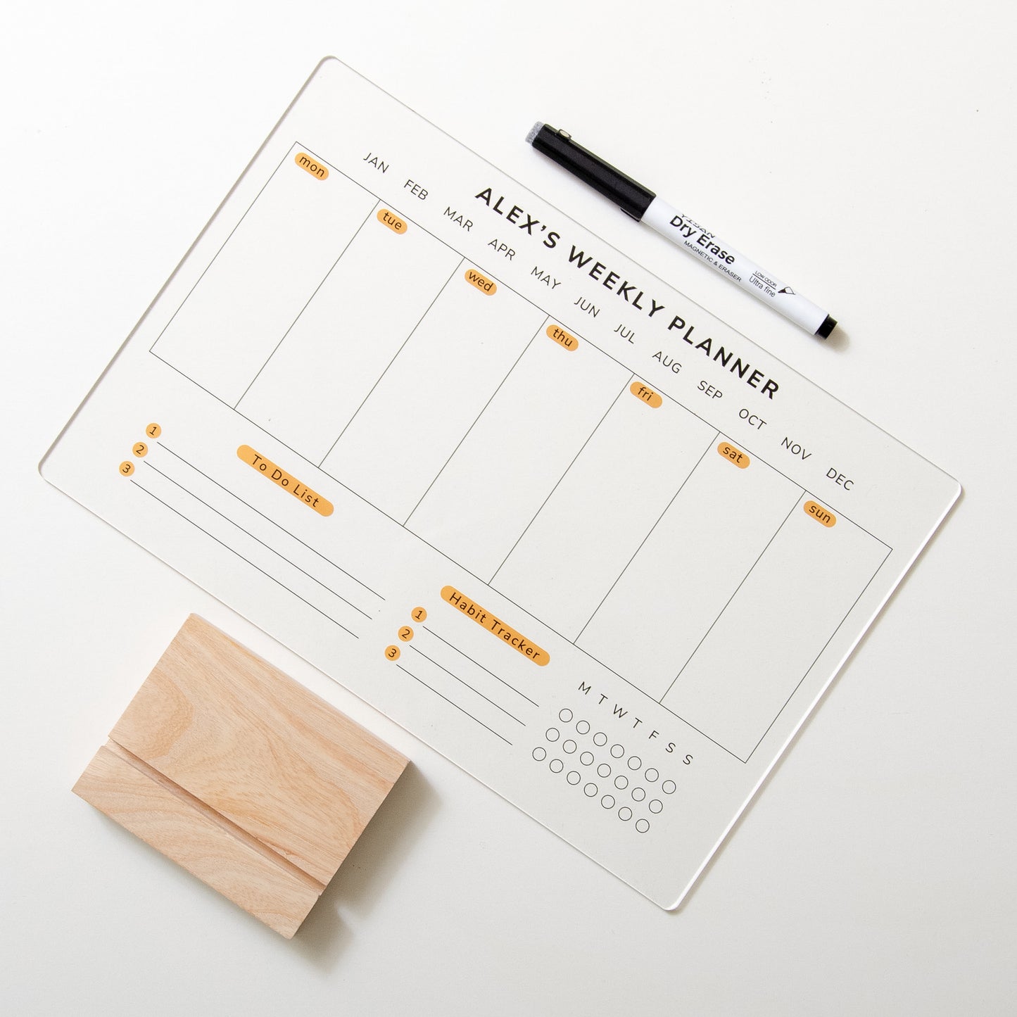 NEW! Weekly planner acrylic sign