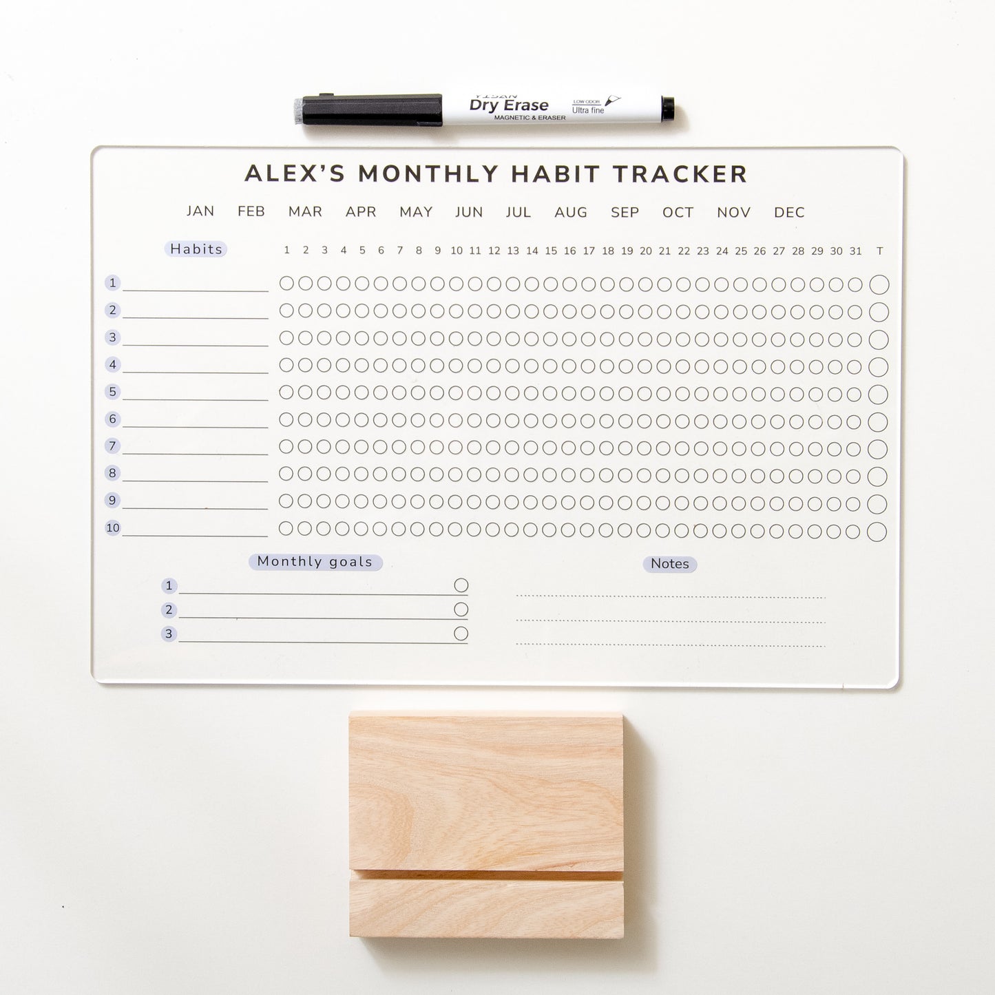 NEW! Monthly habit tracker acrylic sign