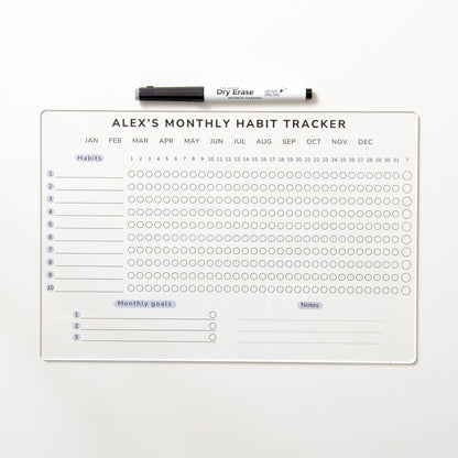 NEW! Monthly habit tracker acrylic sign