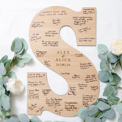 Letter guest book sign