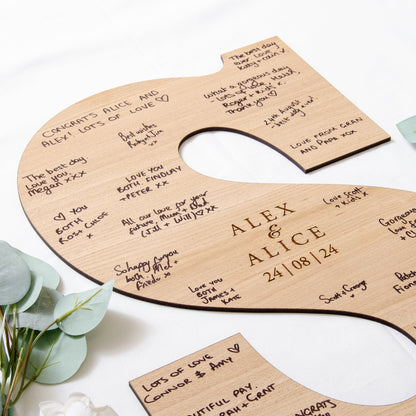 Letter guest book sign