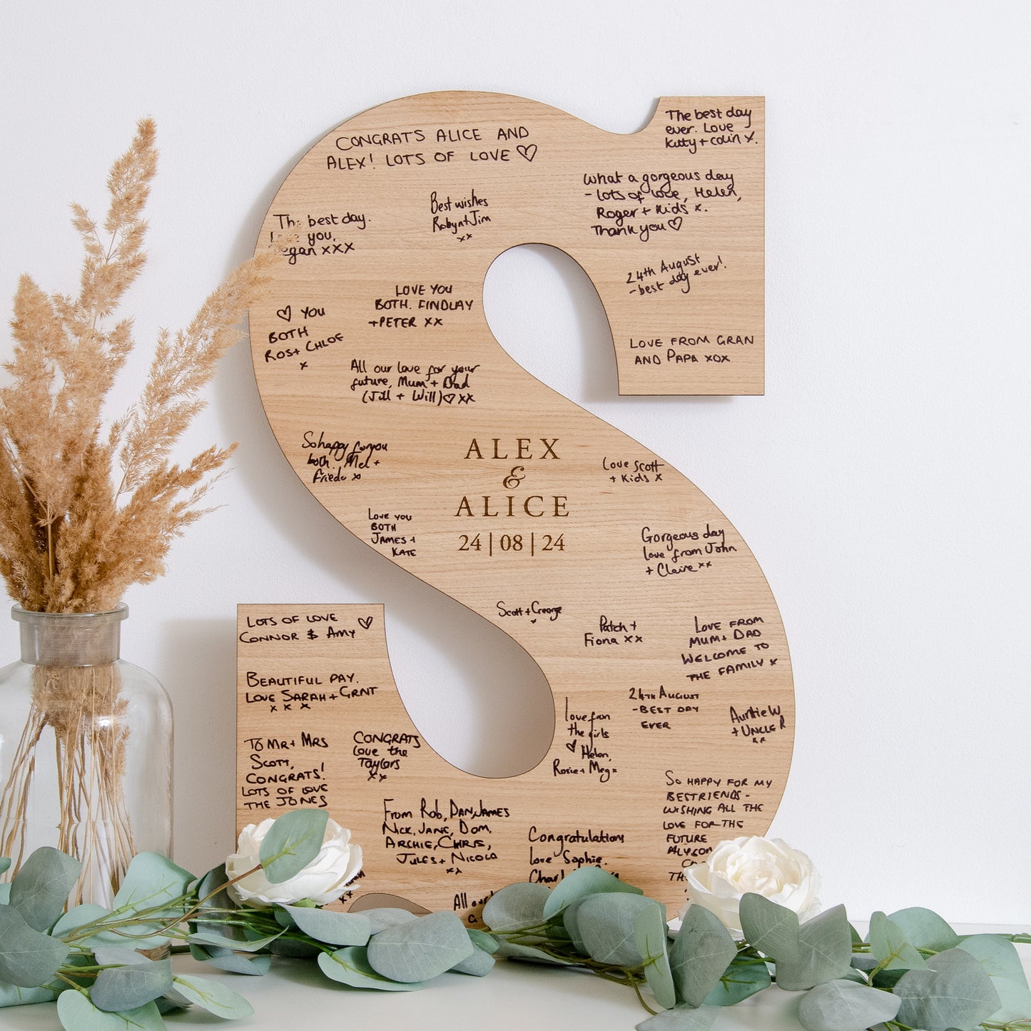 Letter guest book sign