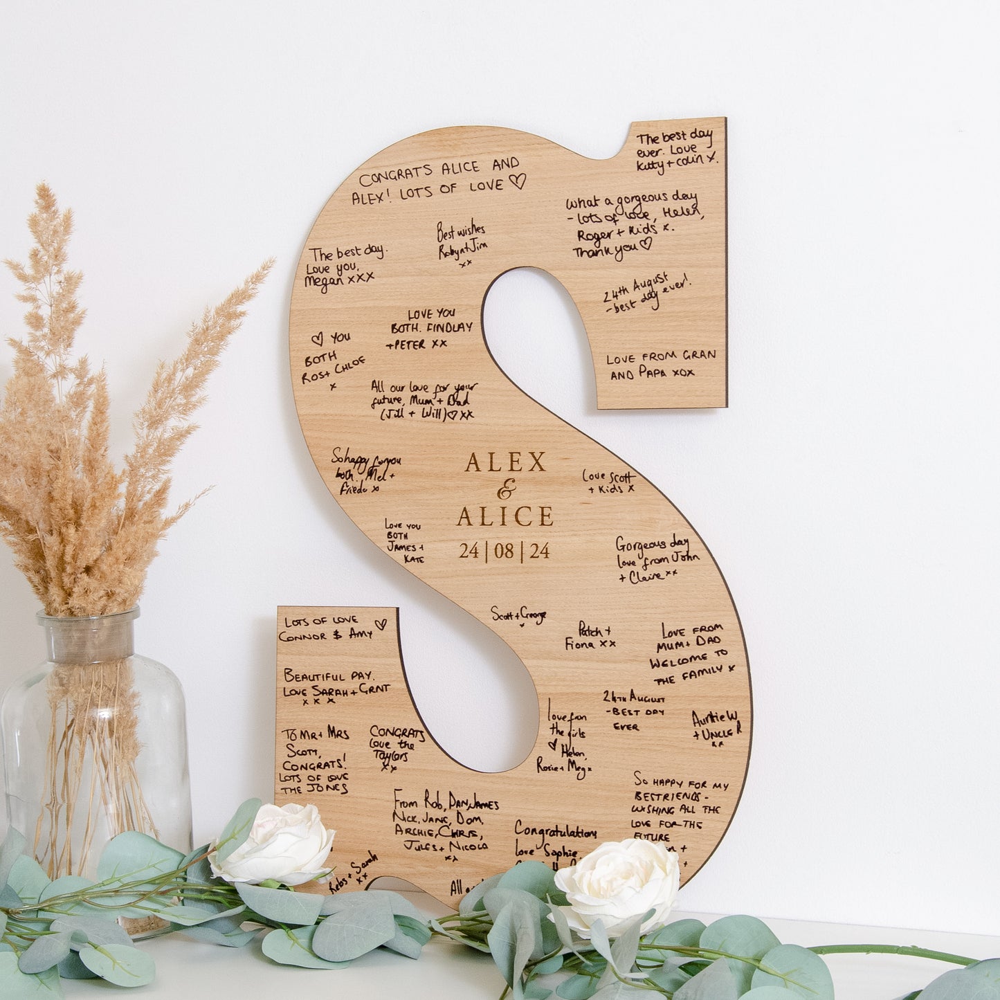 Letter guest book sign