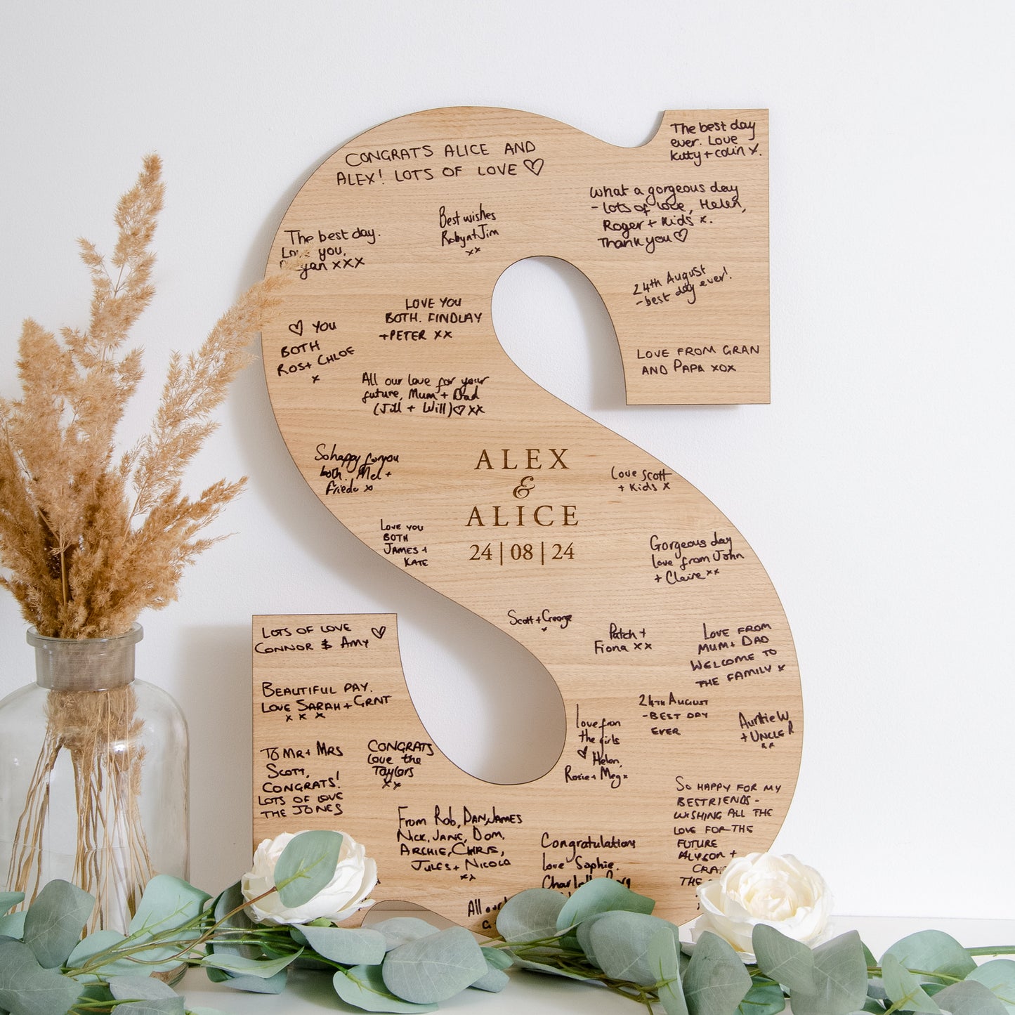 Letter guest book sign