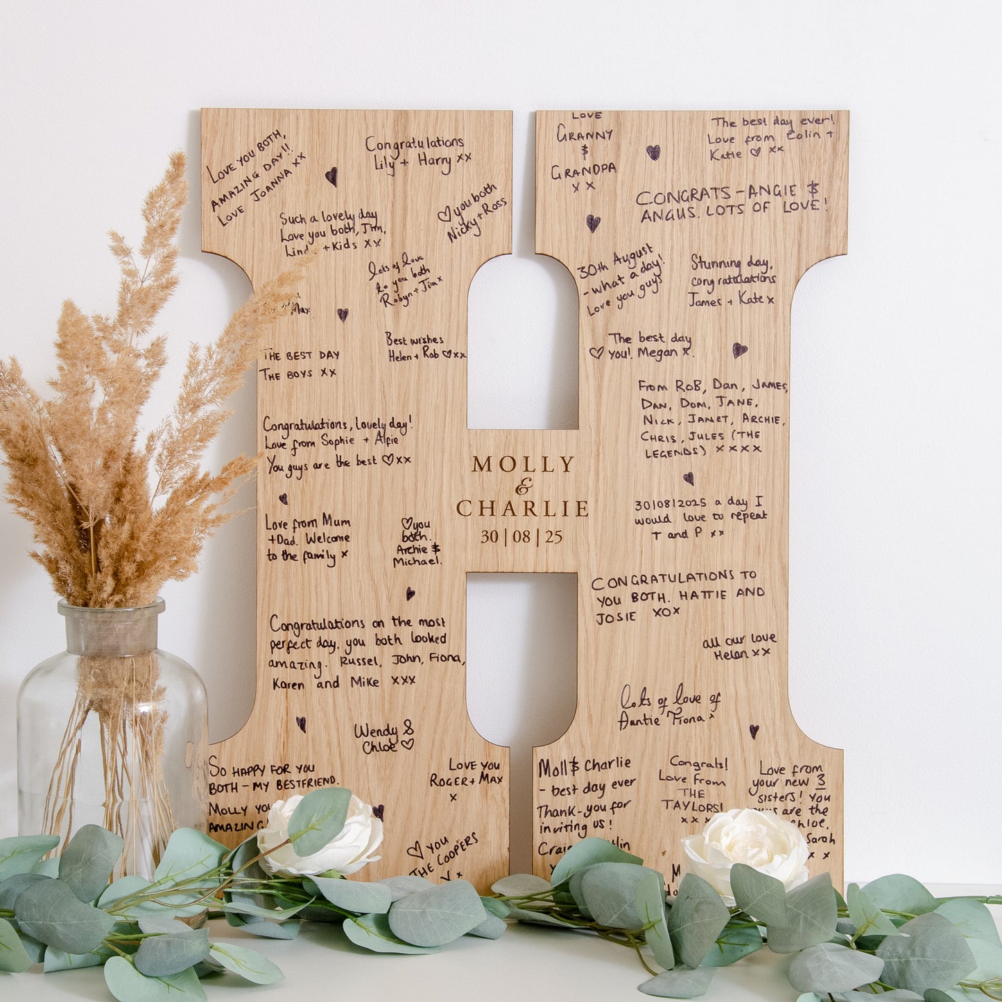 Letter guest book sign