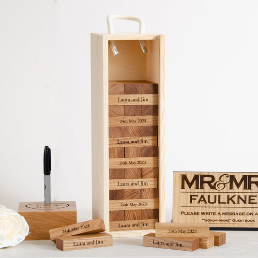 Jenga building block guestbook