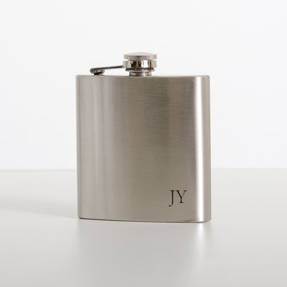 Personalised stainless steel hip flask