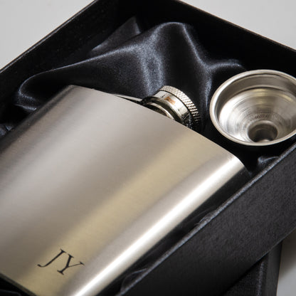 Personalised stainless steel hip flask