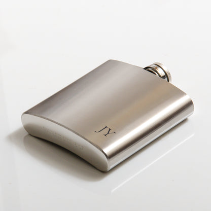 Personalised stainless steel hip flask