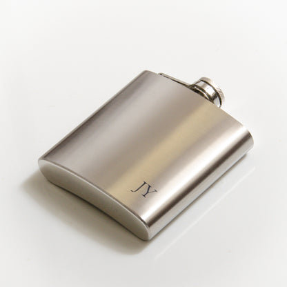 Personalised stainless steel hip flask