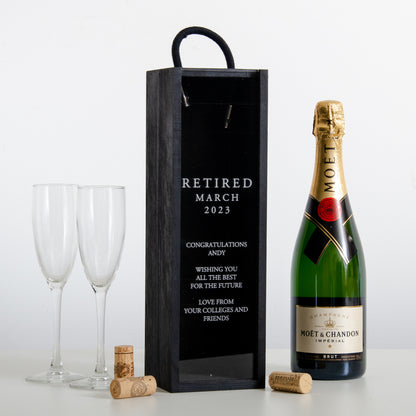 Personalised retirement bottle box