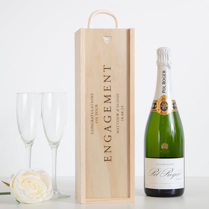 Personalised engagement bottle box - landscape