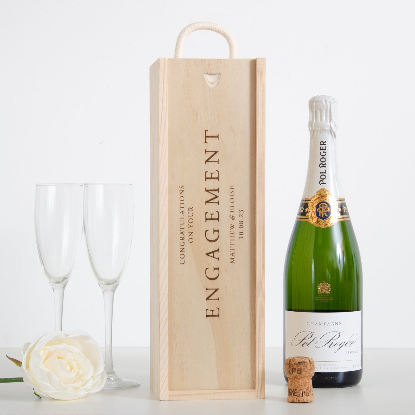 Personalised engagement bottle box - landscape