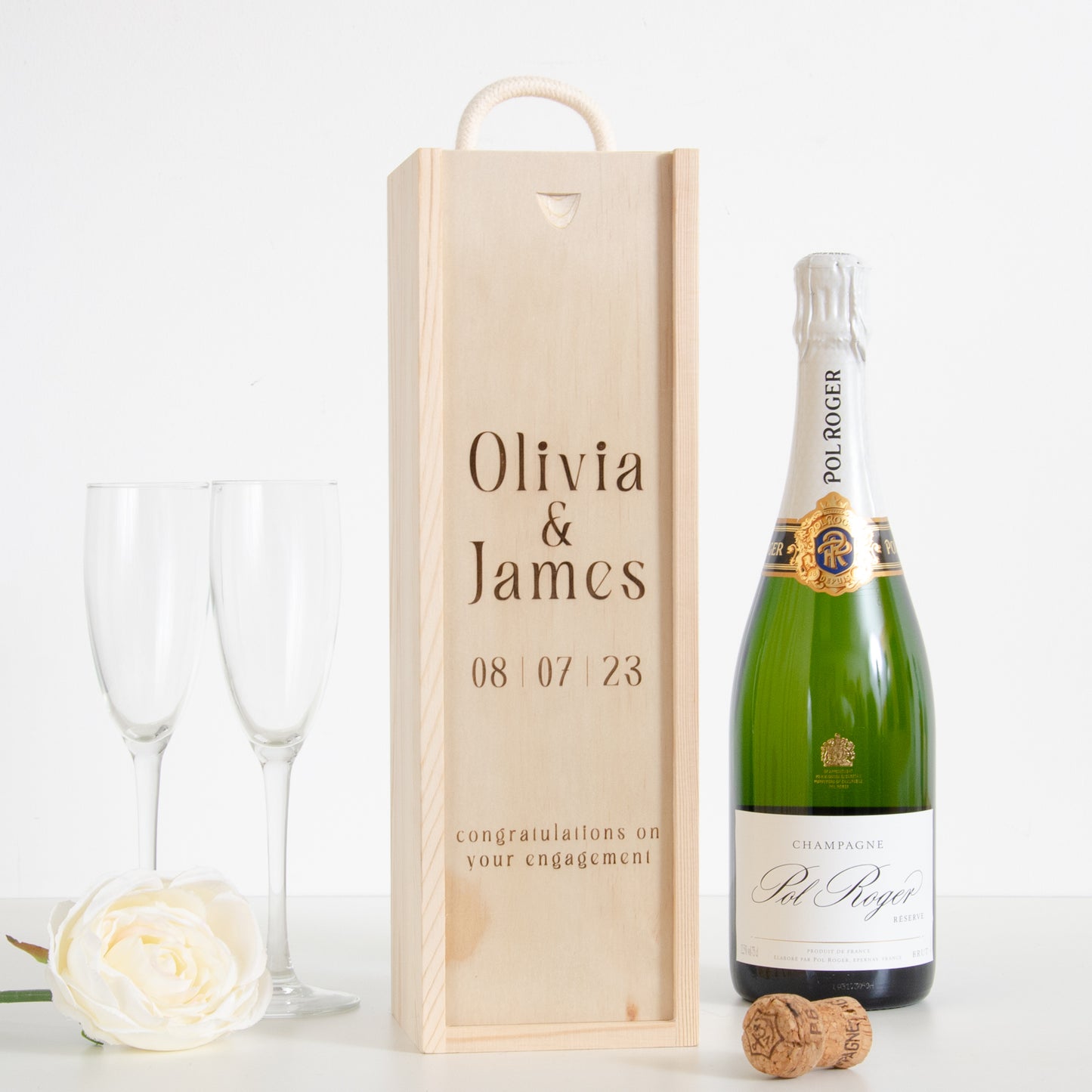 Personalised engagement bottle box