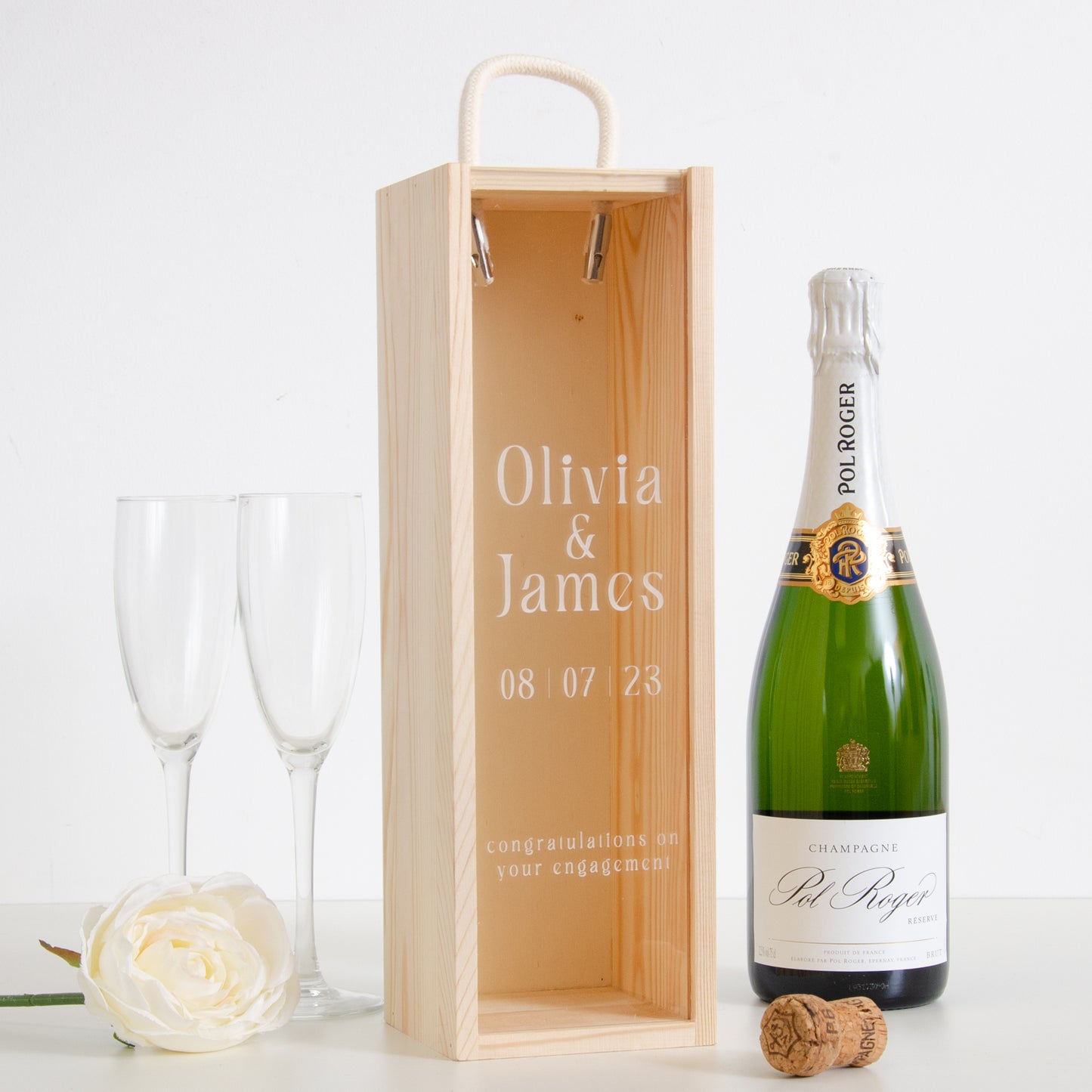 Personalised engagement bottle box