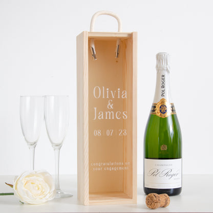 Personalised engagement bottle box