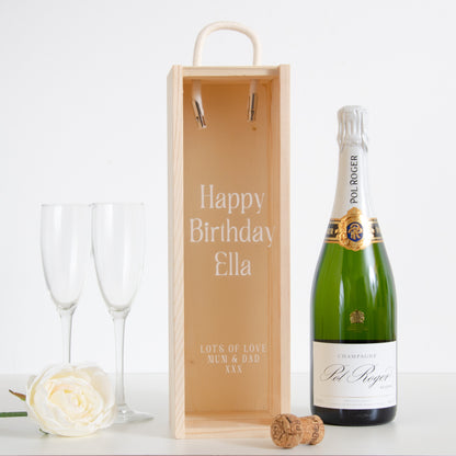 Personalised happy birthday bottle box