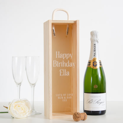 Personalised happy birthday bottle box