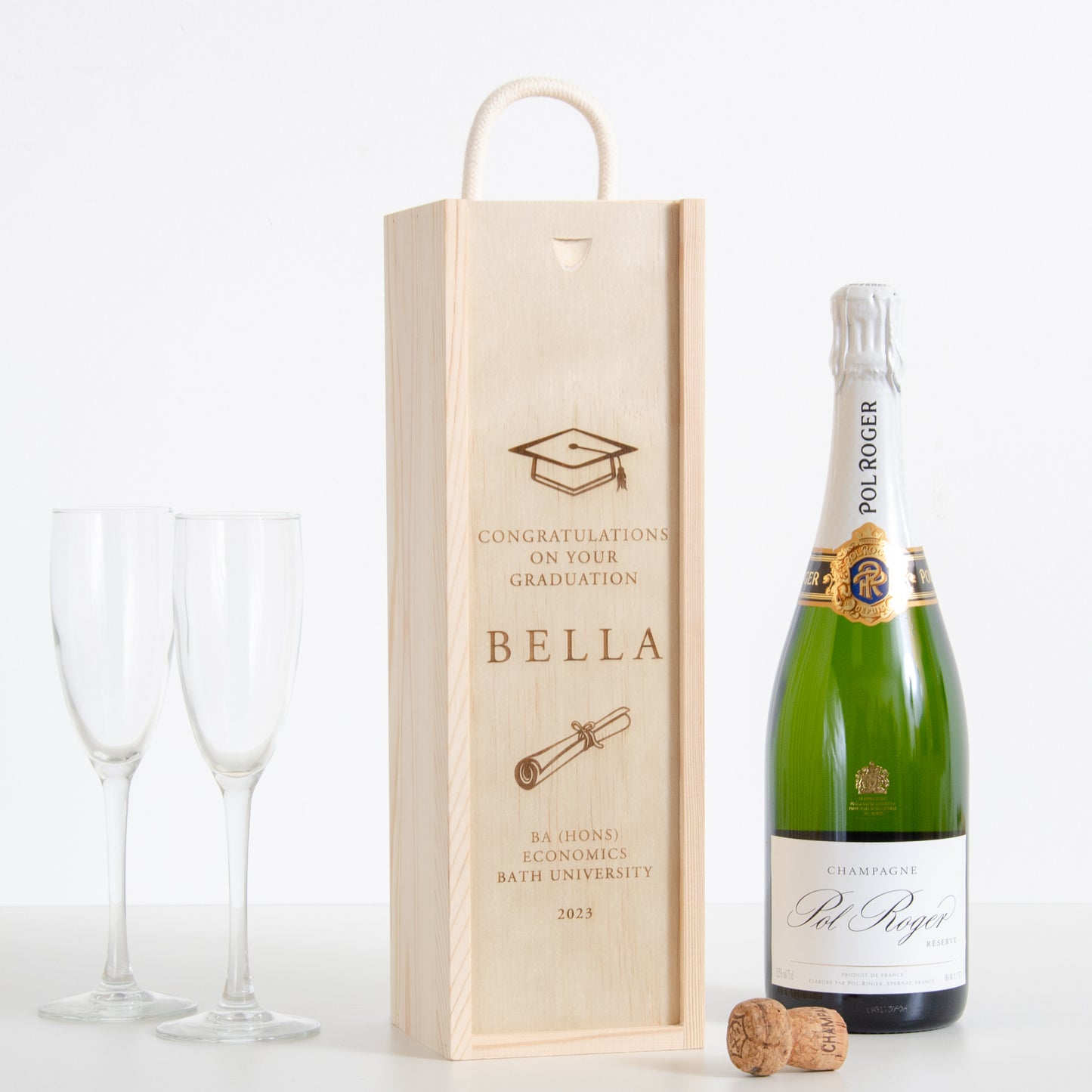 Personalised graduation bottle box