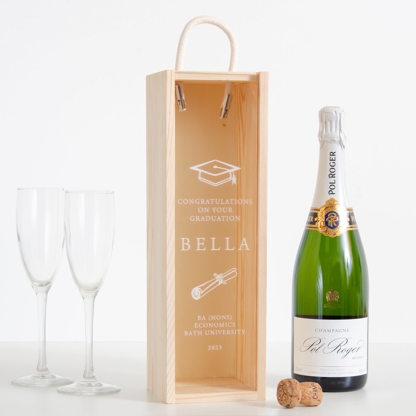 Personalised graduation bottle box