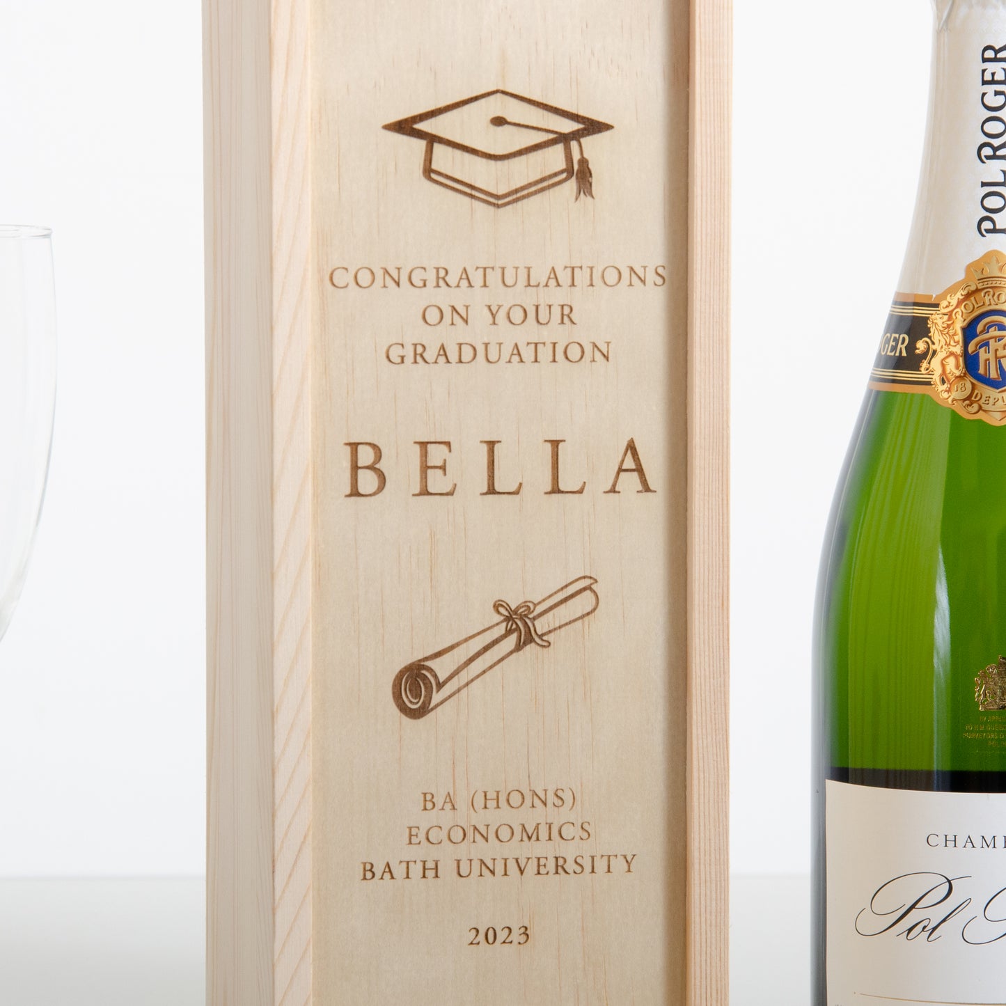 Personalised graduation bottle box