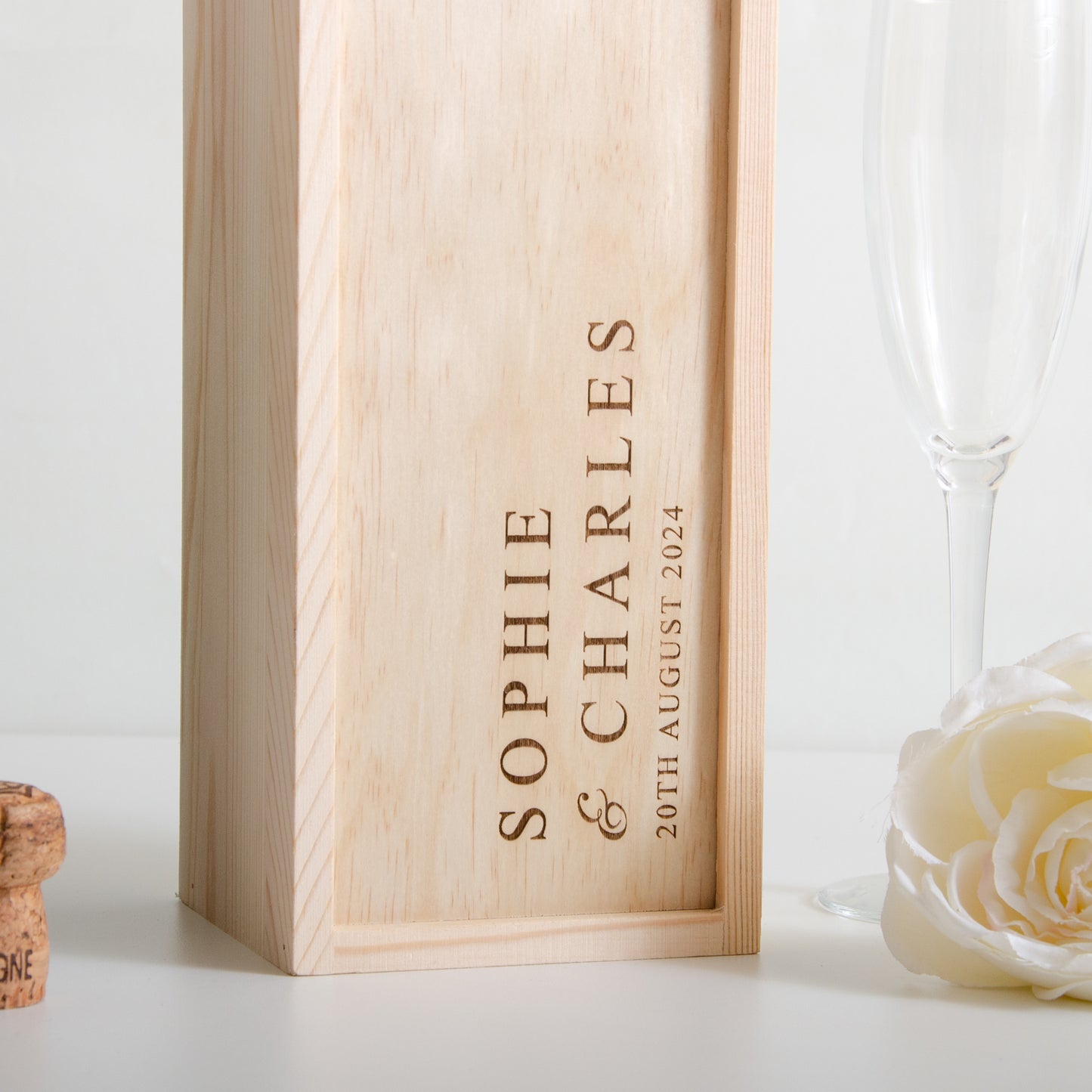 Personalised wedding bottle box