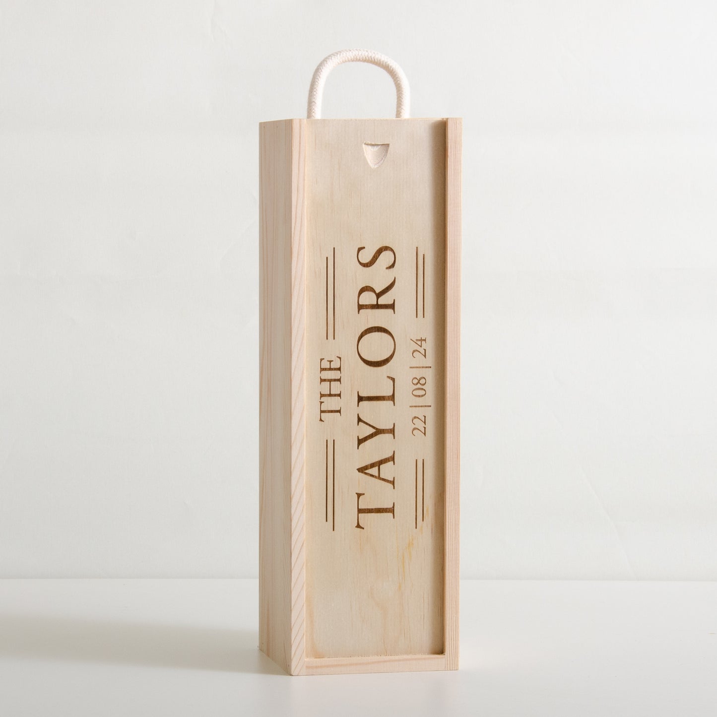 Personalised wedding surname bottle box