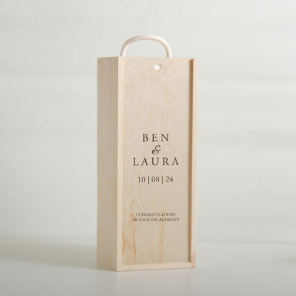 Personalised engagement oversized bottle box