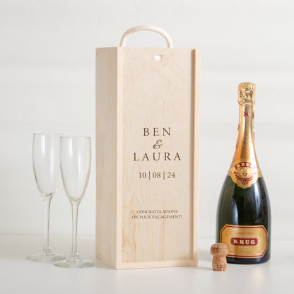 Personalised engagement oversized bottle box