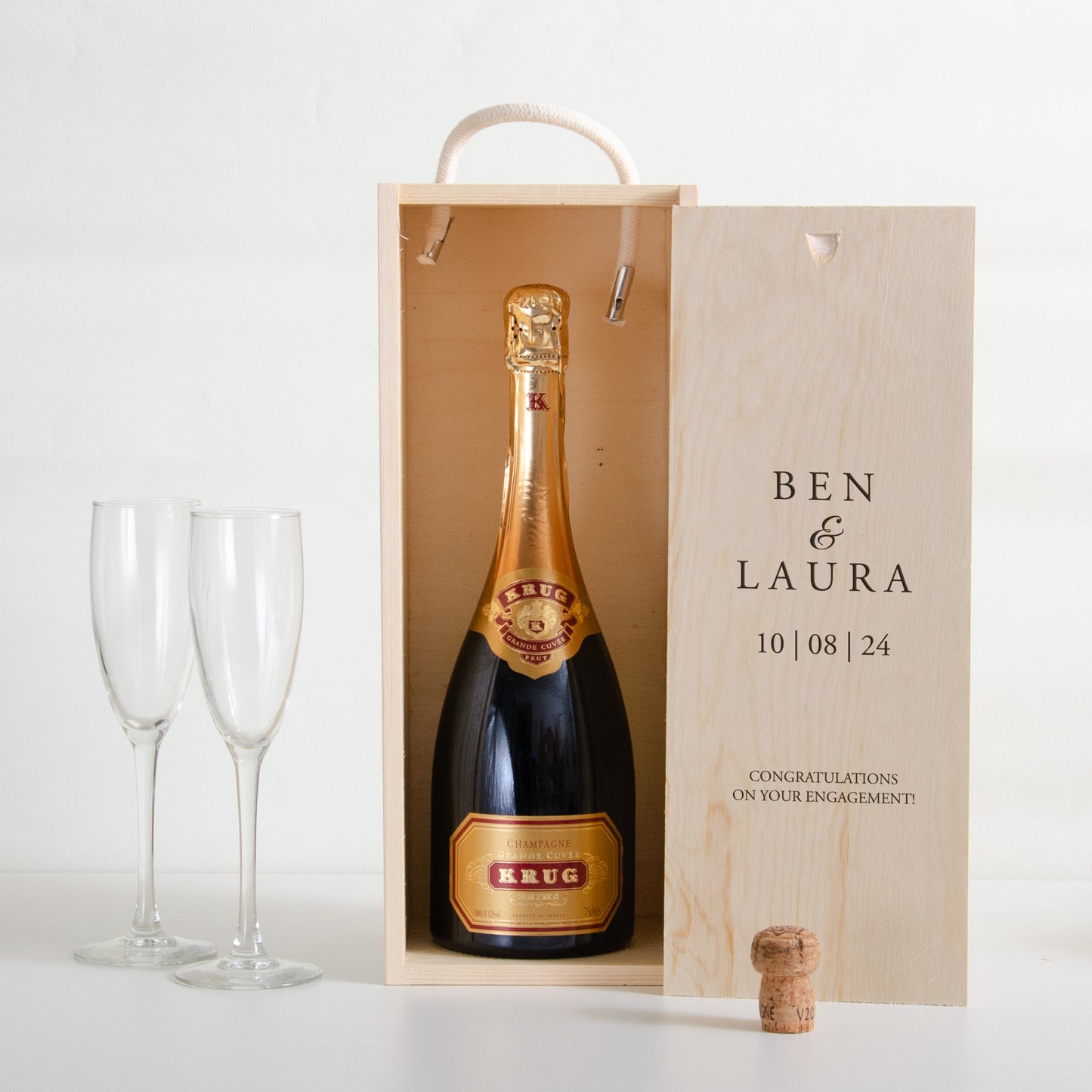 Personalised engagement oversized bottle box