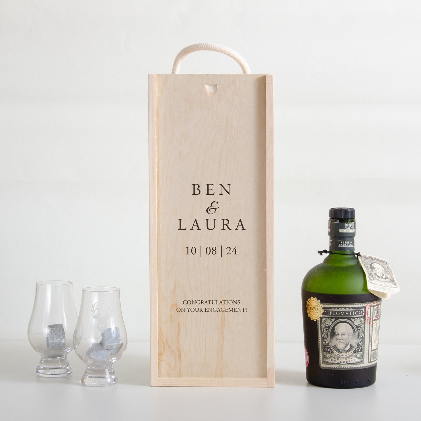 Personalised engagement oversized bottle box