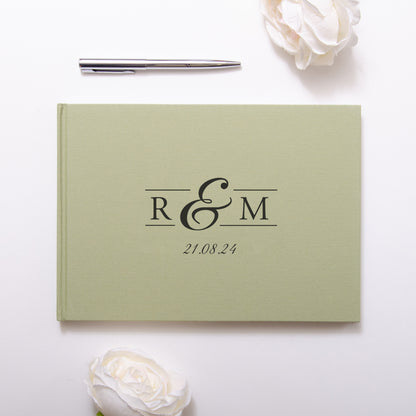 Personalised linen guest book