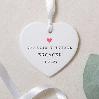 Engagement ceramic heart gift