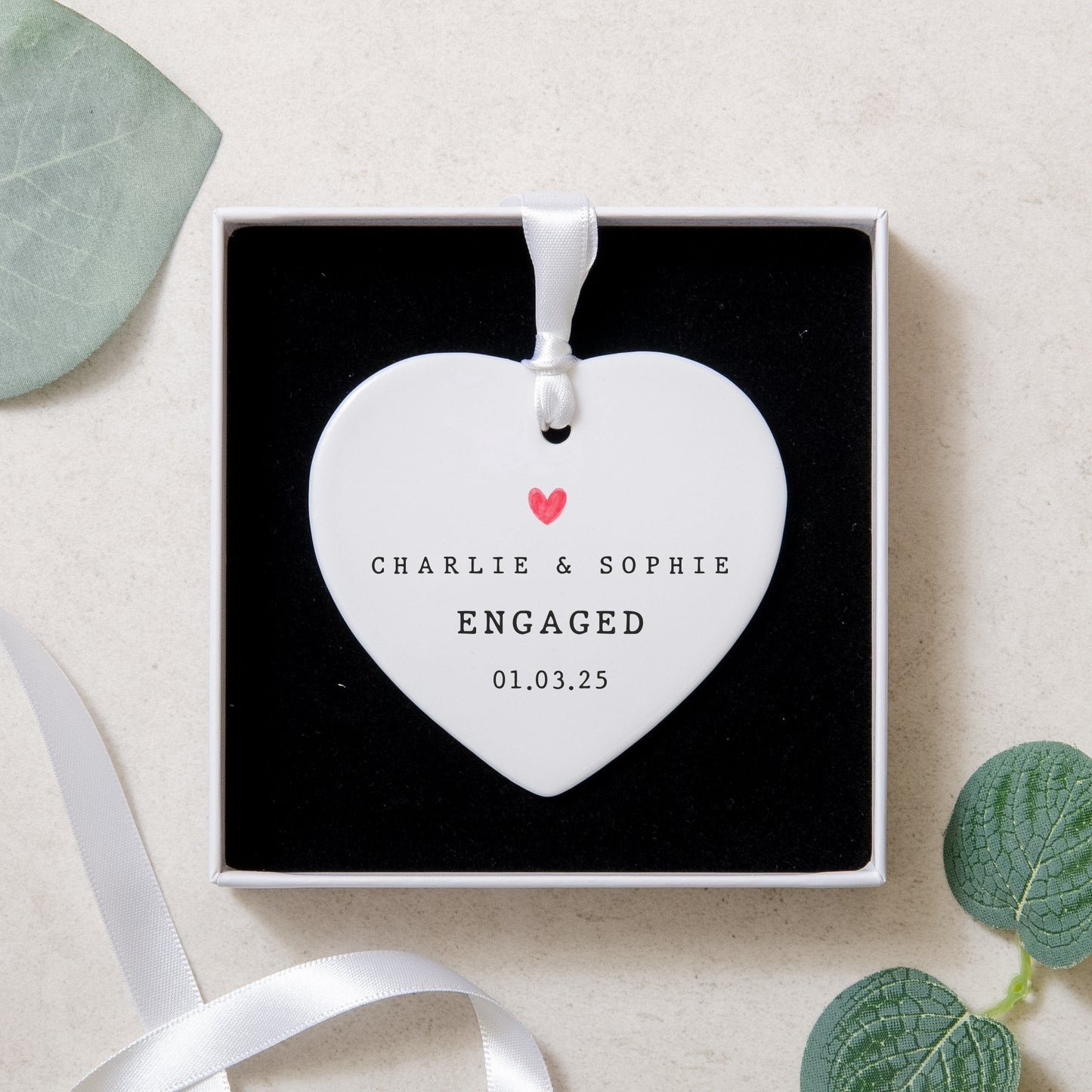 Engagement ceramic heart gift