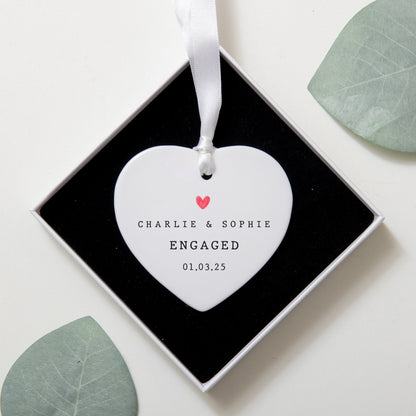 Engagement ceramic heart gift