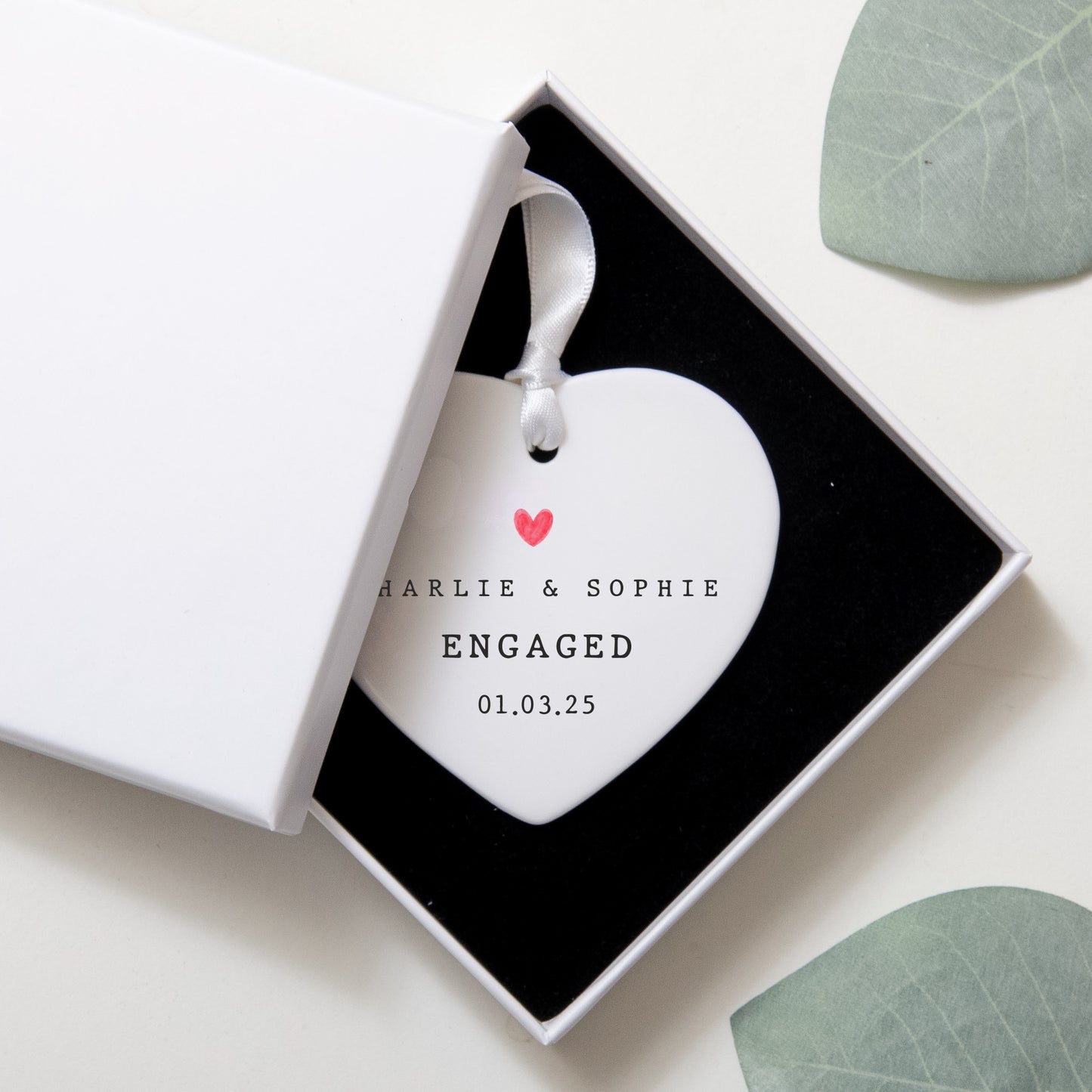 Engagement ceramic heart gift