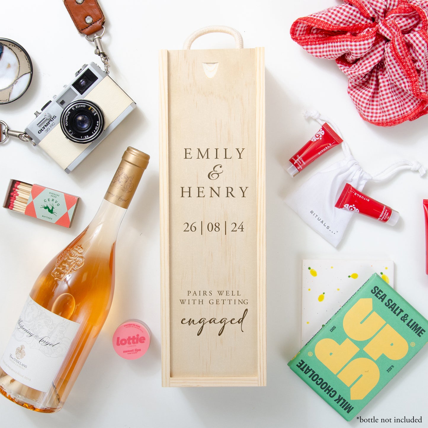 Personalised couple bottle box - pairs well with...