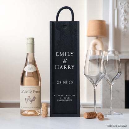 Personalised engagement black bottle box