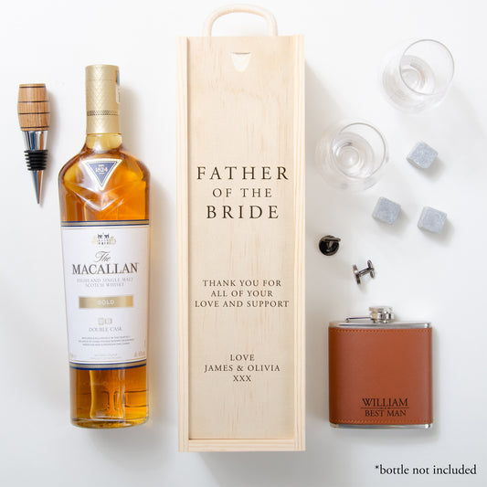 Father of the bride / groom bottle box gift