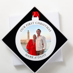 NEW! Personalised photo Christmas bauble decoration