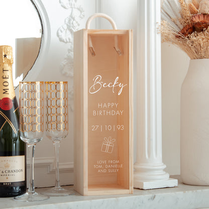 Personalised birthday bottle box