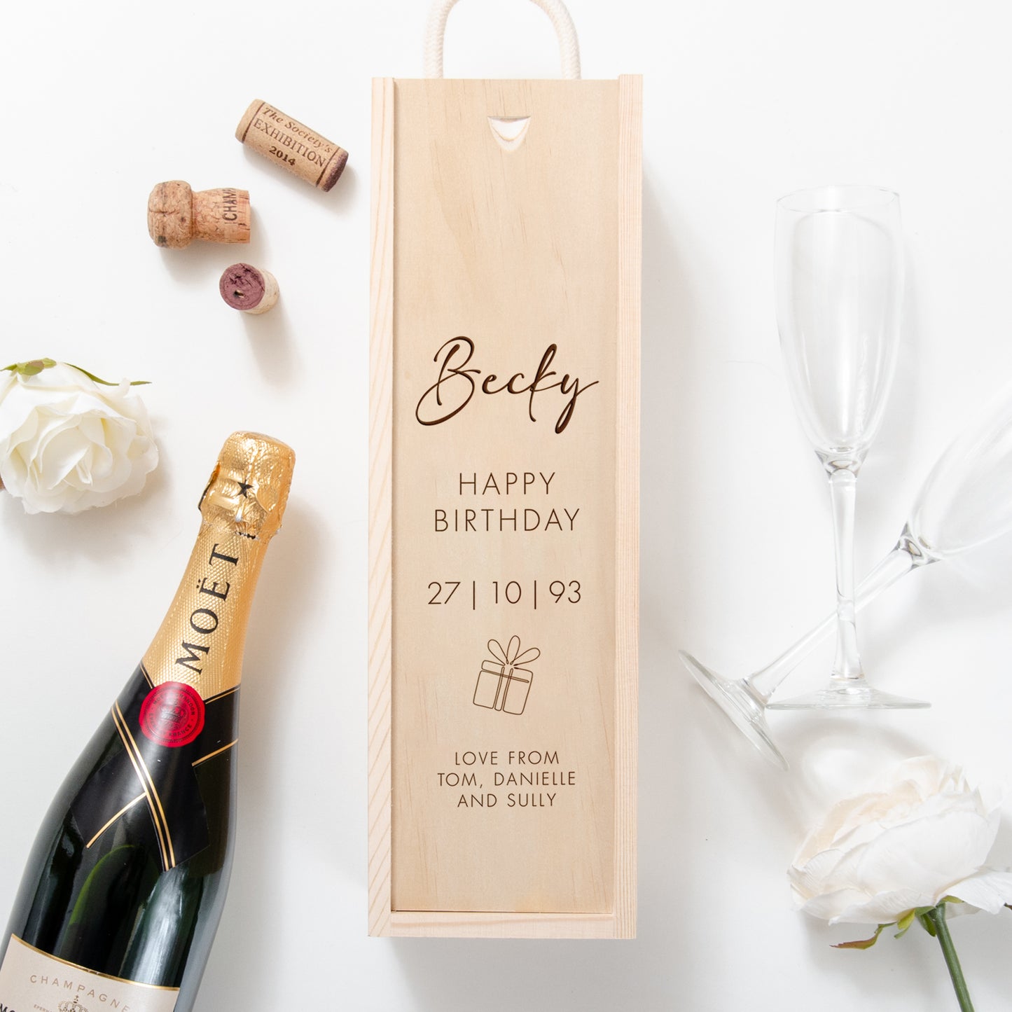 Personalised birthday bottle box