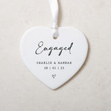 NEW! Personalised engagement love heart ornament